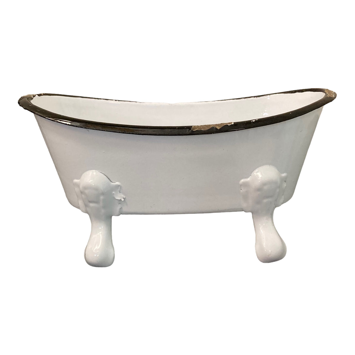 Draining Soap Dish | Fern Valley Soap | Farmhouse White Enameled Metal  Bathtub