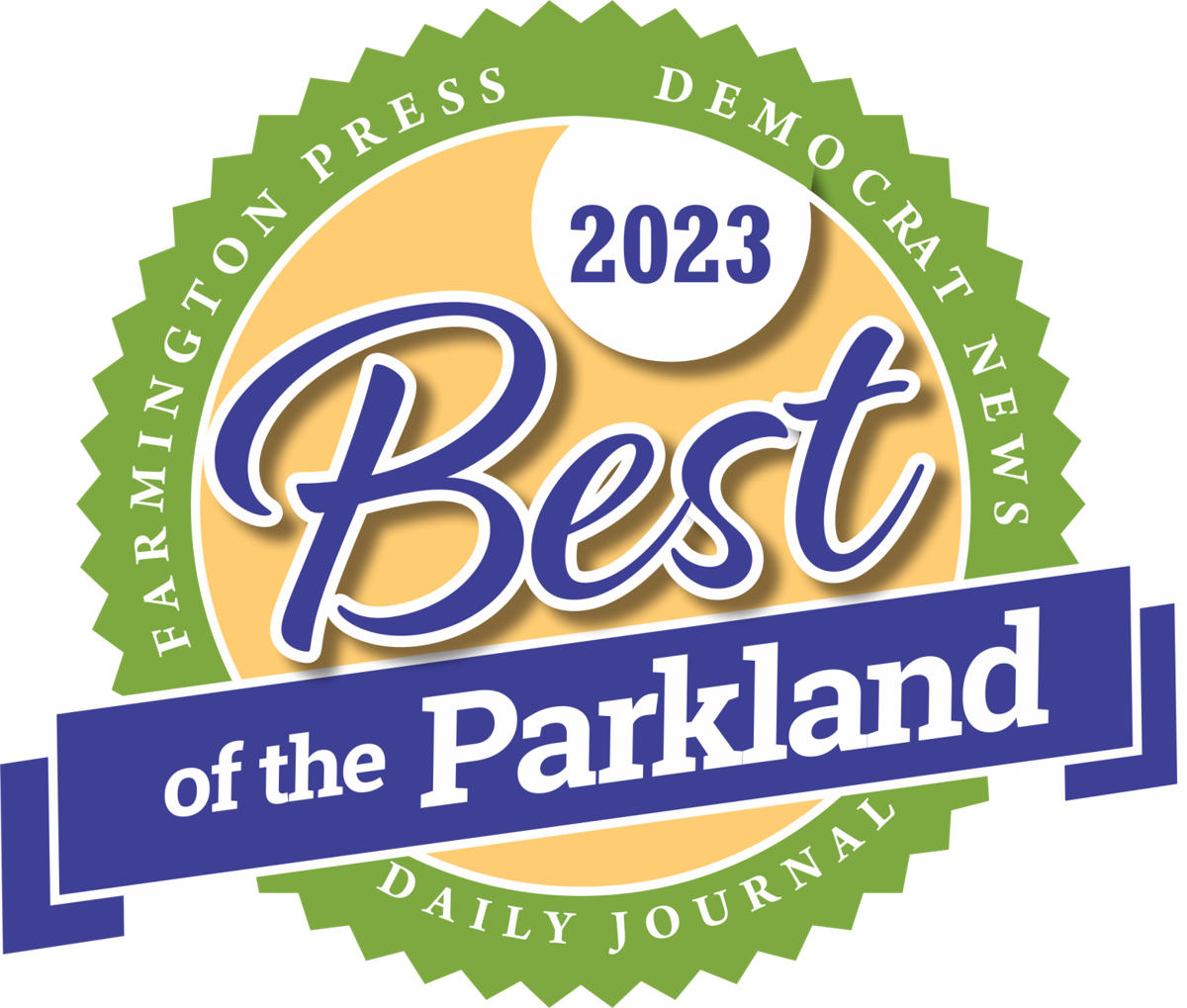 graphic logo for winner of best of the parkland 2023