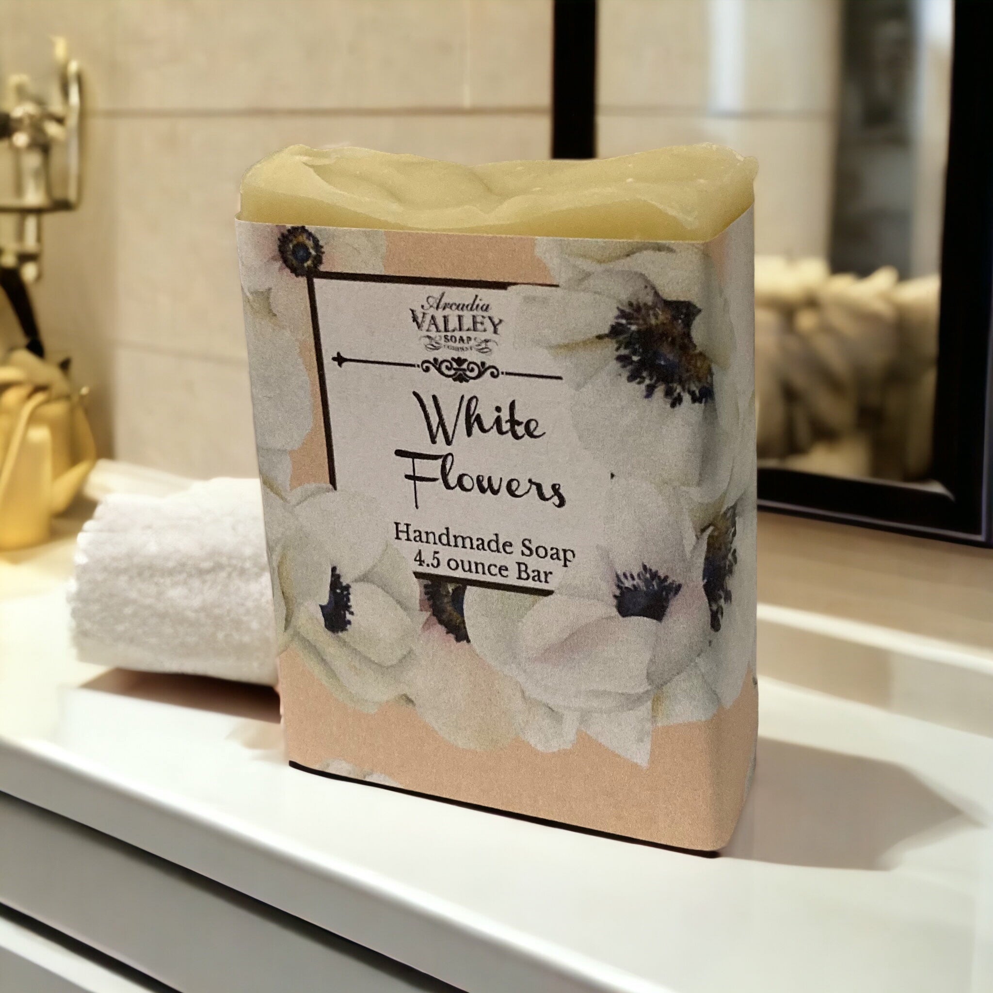 White Flowers Handmade Soap